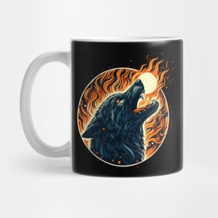 Full Moon Wolf of Fire Mug